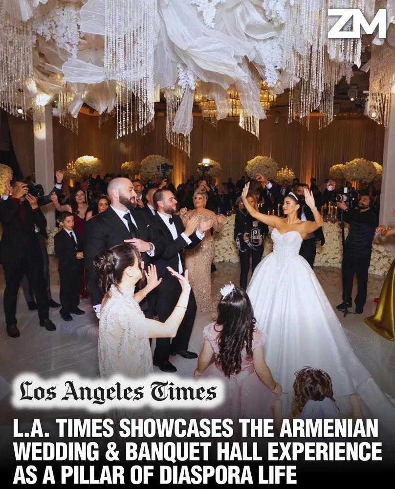 Los Angeles Times feature showing the Landmark Venue wedding reception
